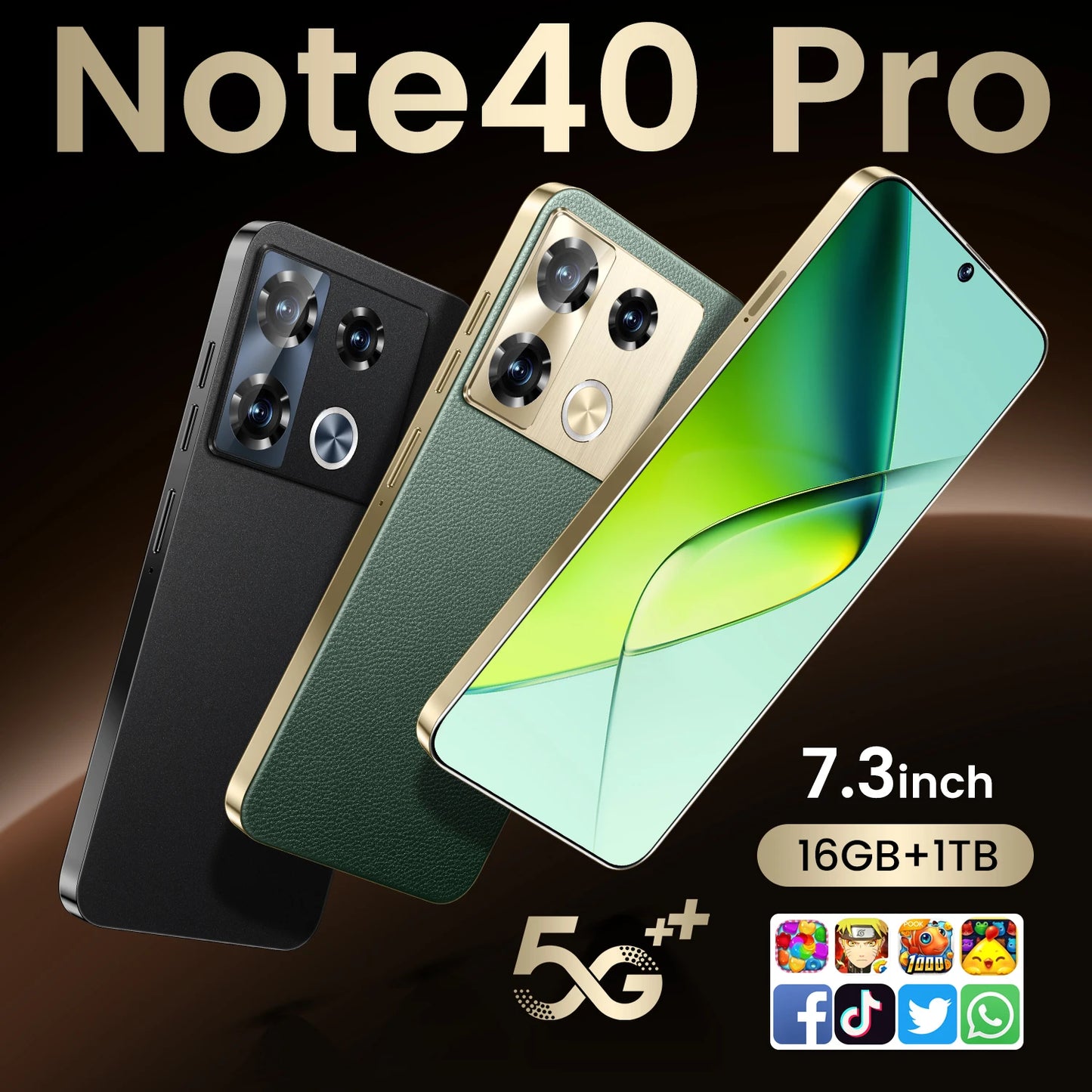 Téléphone Android 5G Smartphone Note 40 Pro