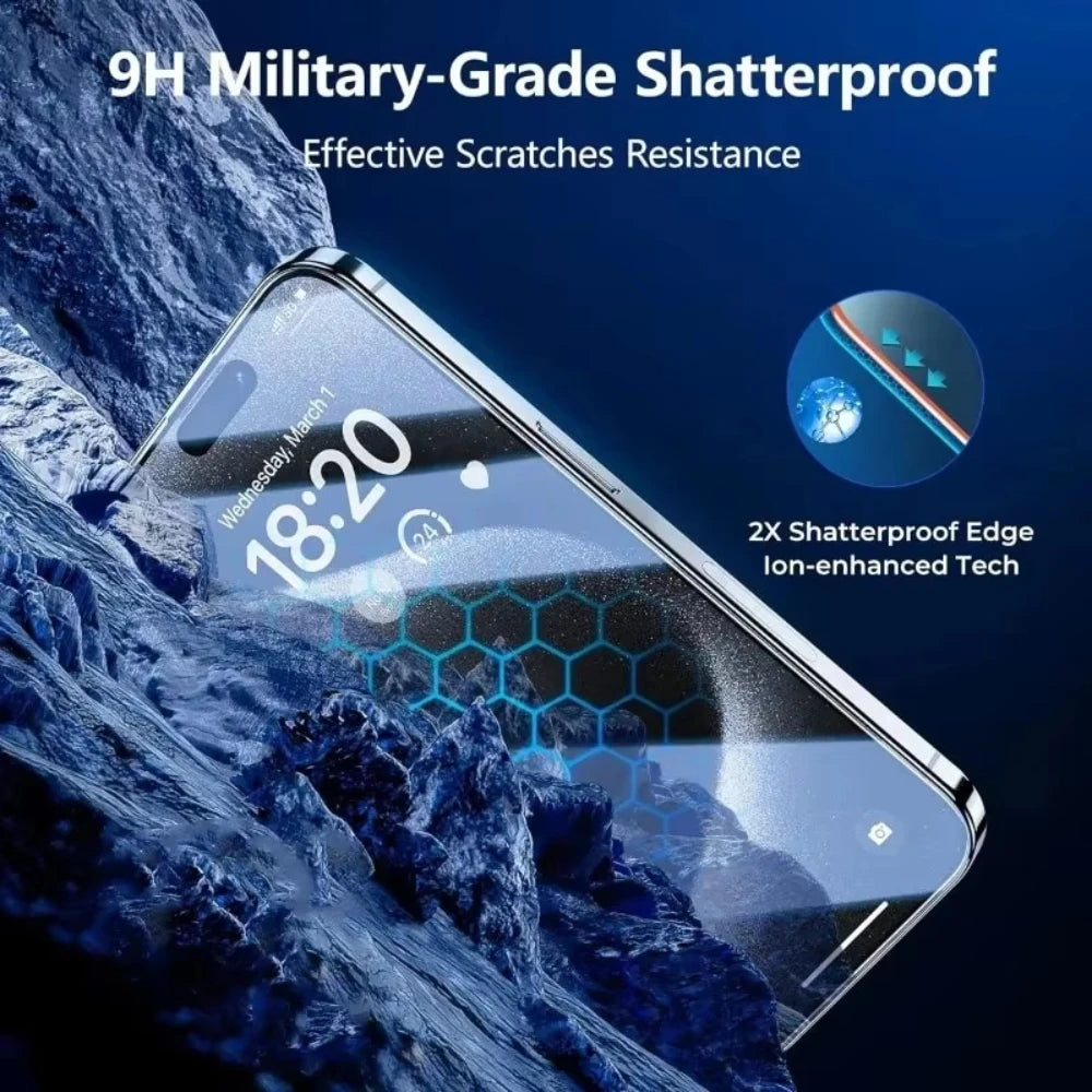 Verre trempé anti-espion pour iPhone.